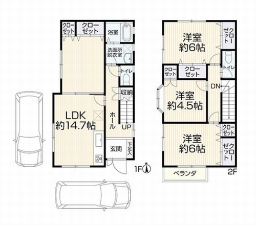【間取り】 | 【仲介手数料０円】相模原市中央区横山台1丁目　中古一戸建て | 相模原市中央区横山台1丁目　中古一戸建て