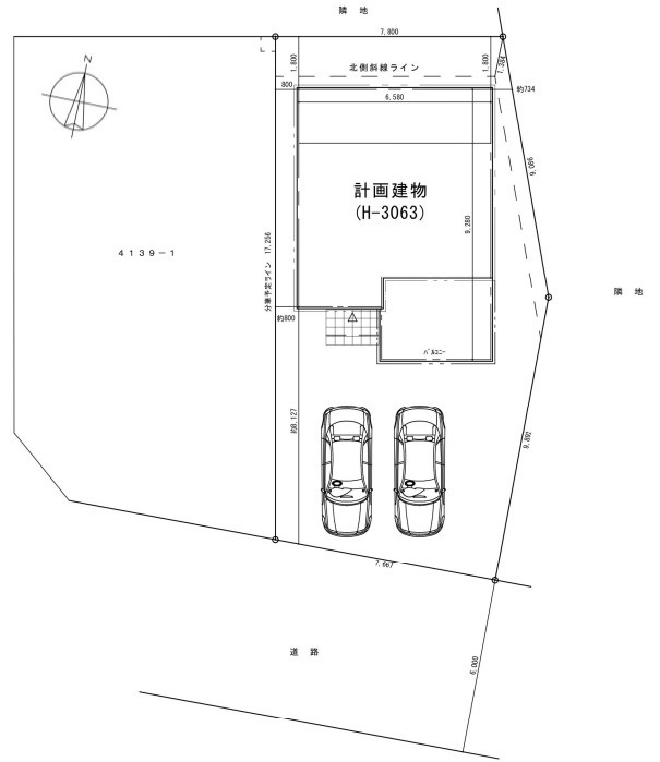売新築戸建　静岡市清水区三保の区画図|南向きになります。