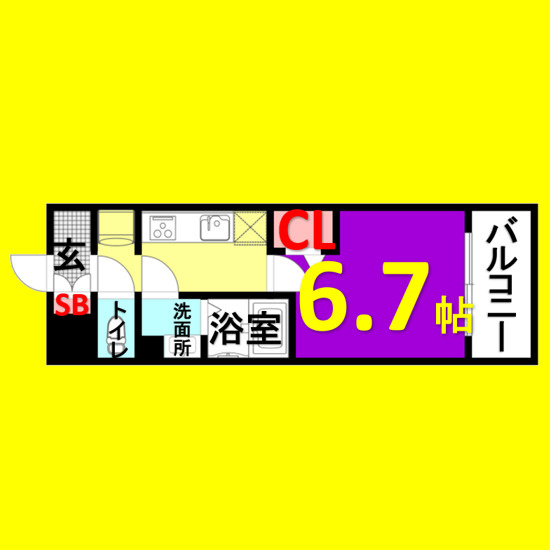 プレサンス上前津エレスタ　名古屋市賃貸　仲介手数料無料の間取り