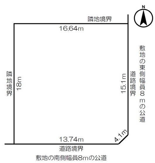 【区画図】 | 北見市西三輪中古住宅