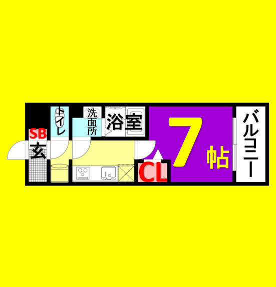 プレサンス上前津エレスタ　名古屋市賃貸　仲介手数料無料の間取り