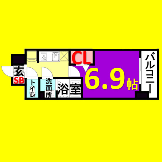 プレサンス上前津エレスタ　名古屋市賃貸　仲介手数料無料の間取り