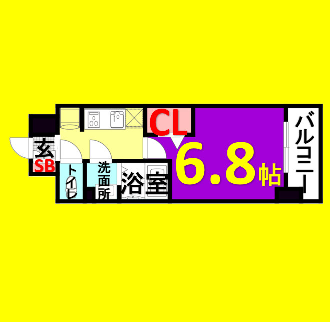 プレサンス上前津エレスタ　名古屋市賃貸　仲介手数料無料の間取り