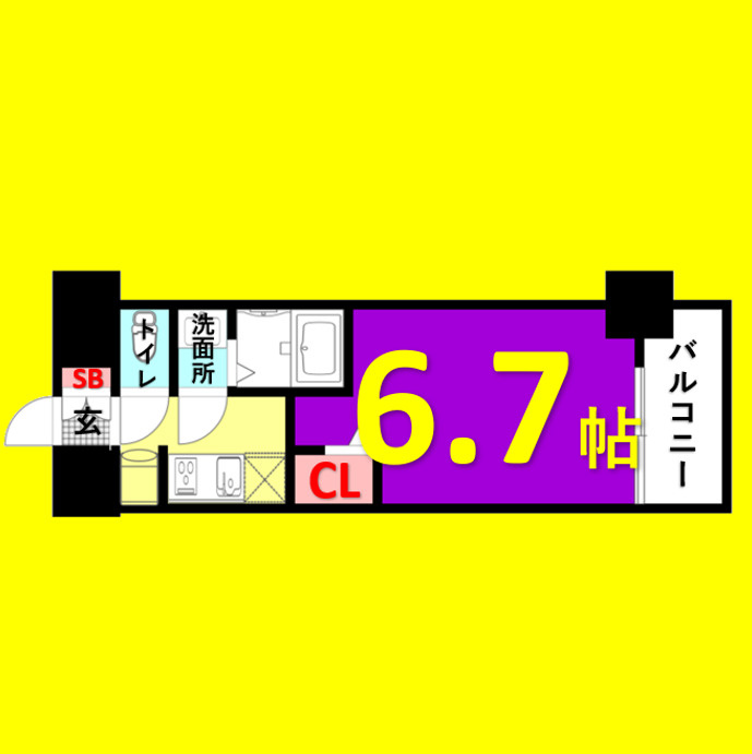 プレサンス上前津エレスタ　名古屋市賃貸　仲介手数料無料の間取り