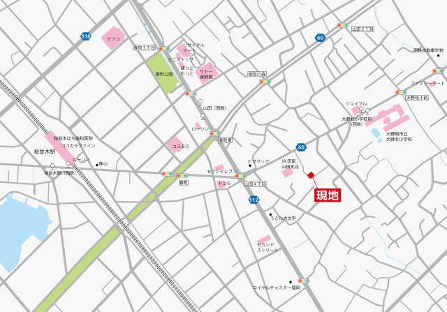 【地図】 | 【NEXT‐STEP HOME】◆お花見シーズンが待ち遠しい！駅ちか！南西角地！◆西鉄桜並木駅からほど近くの分譲地です | ◆西鉄「桜並木」駅から徒歩約９分という好立地！小学校が近いのも魅力のひとつです！