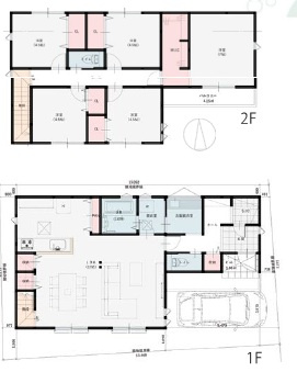 品川区中延　建築条件なし売地の参考プラン|建物参考プラン　延床；124.19㎡　建物参考価格；2155万円