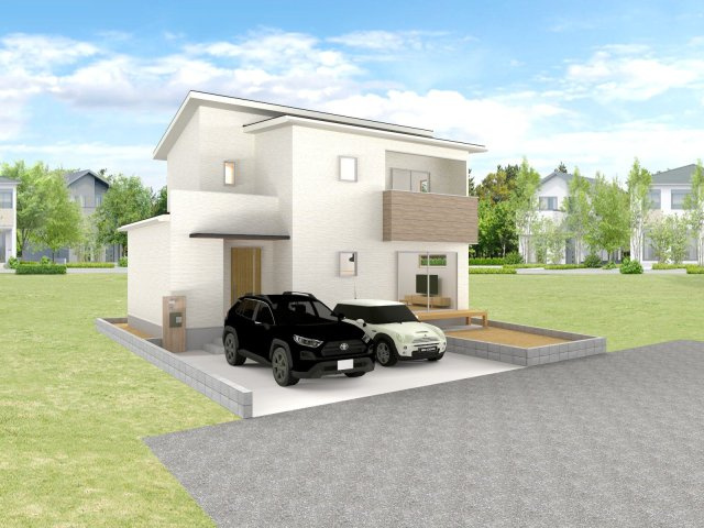 【完成予想図】 | 【NEXT-STEP HOME】◆ネクスタウン道善◆3号地◆魅力的なセットプランもぜひご覧ください♪ | ◆ネクスタウン道善３号地◆参考セットプラン『スキップフロアのある家』◆建物面積100.6㎡