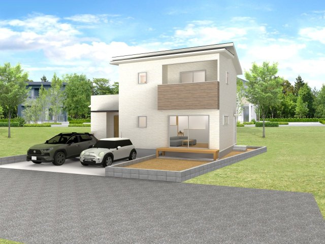 【完成予想図】 | 【NEXT-STEP HOME】◆ネクスタウン道善◆3号地◆魅力的なセットプランもぜひご覧ください♪ | ◆ネクスタウン道善３号地◆参考セットプラン『スキップフロアのある家』◆建物面積100.6㎡