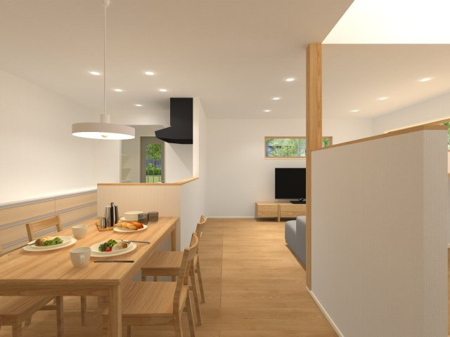 【完成予想図】 | 【NEXT-STEP HOME】◆ネクスタウン道善◆3号地◆魅力的なセットプランもぜひご覧ください♪ | ◆ネクスタウン道善３号地◆参考セットプラン『スキップフロアのある家』◆建物面積100.6㎡