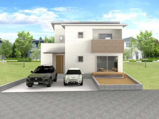 【完成予想図】 | 【NEXT-STEP HOME】◆ネクスタウン道善◆3号地◆魅力的なセットプランもぜひご覧ください♪ | ◆ネクスタウン道善３号地◆参考セットプラン『スキップフロアのある家』◆建物面積100.6㎡