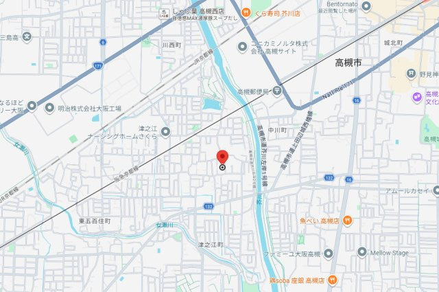 石田貸家の地図