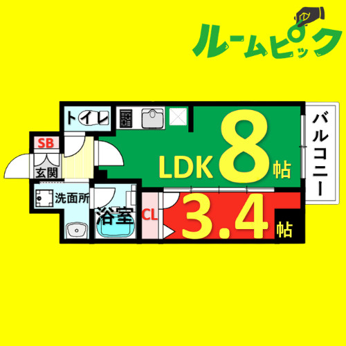 ディアレイシャス名古屋浄心　名古屋市賃貸　仲介手数料無料の間取り