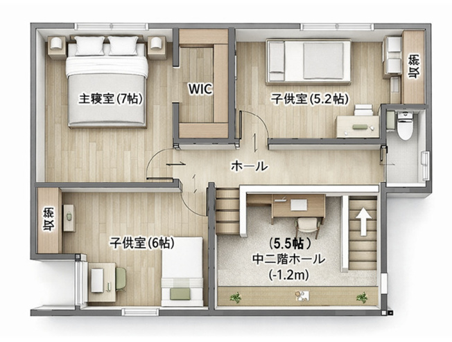 【間取り】 | 菊陽町津久礼 | ☆2階間取り図☆