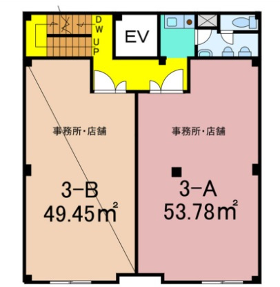 大津市京町４丁目の店舗事務所の間取り