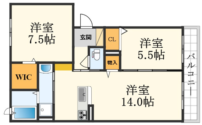【間取り】 | ベレオ城南