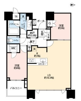 ドゥ・トゥールキャナル＆スパWESTの間取り