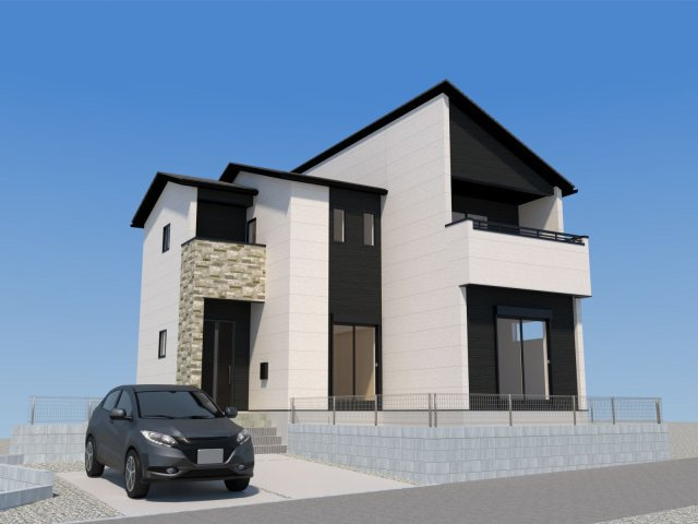 鳥栖市平田町　新築戸建【1号棟】の外観パース