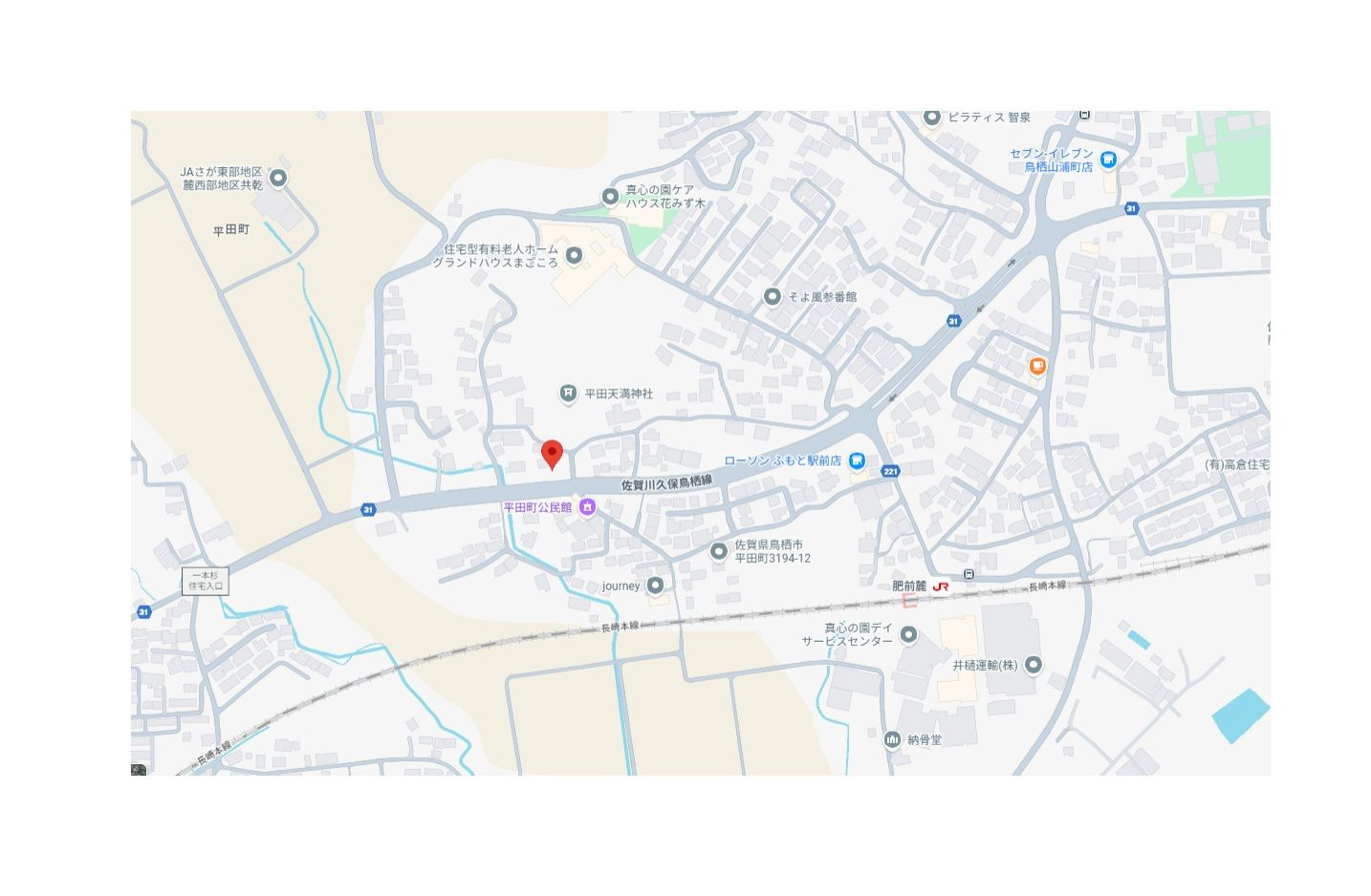 鳥栖市平田町　新築戸建【1号棟】の地図