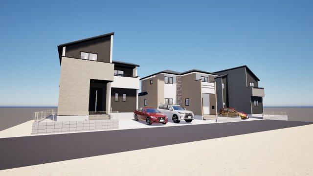 鳥栖市鎗田町　新築戸建【1号棟】の外観パース