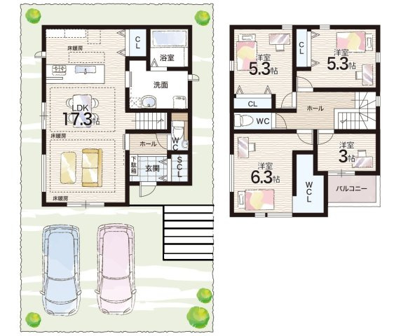 神戸市北区東有野台　新築一戸建ての間取り|1号地
