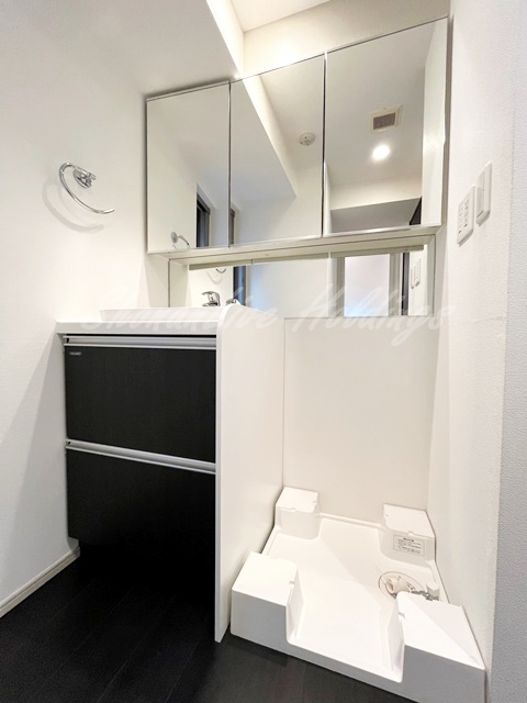 グラマシー横濱関内の洗面所|人気の三面鏡独立洗面台♪