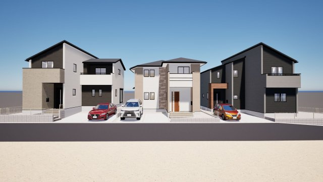 鳥栖市鎗田町　新築戸建【2号棟】の外観パース