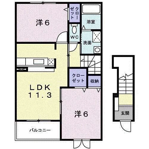 エルカーサ・桜木Ｂの間取り