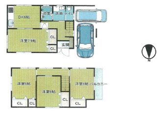 【間取り】 | 高槻市大塚町3丁目　中古戸建