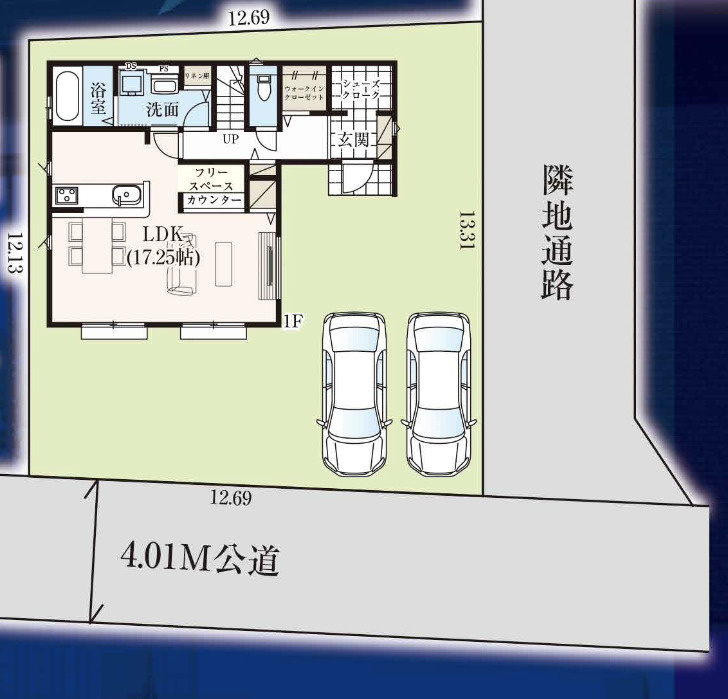 【仲介手数料無料】入間市東町１９期　全１棟　入間市の新築住宅なら西武ハウジングの区画図