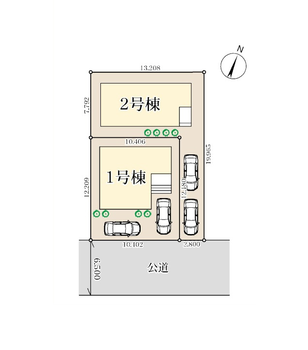 青葉区鴨志田町第３　新築分譲住宅の区画図