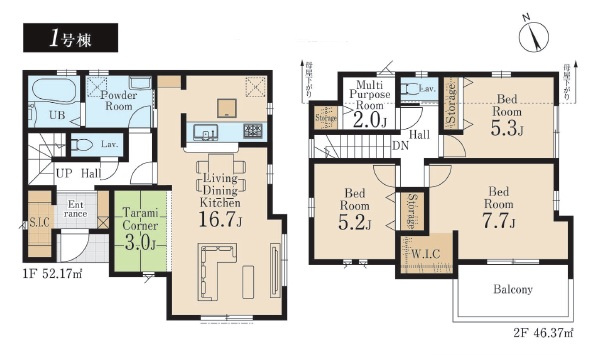 飯能市飯能・全2棟　新築一戸建　1号棟　～畳コーナーあり～
