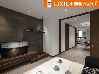 【外観】 | 下京区東若松町 | 《LDKステージングイメージパース》
※家具・小物はCGによるインテリアイメージであり、家具の設置サイズを保証するものではございません。※家具配置はTV配線には配慮しておりません