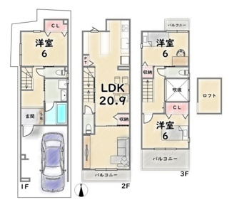 【間取り】 | 下京区東若松町