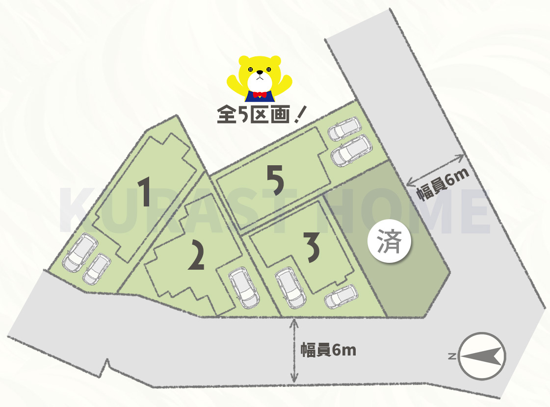 京都市西京区大枝東長町　新築戸建の区画図