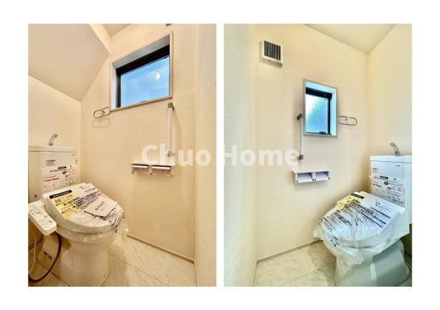 江戸川区南篠崎町1丁目新築分譲住宅のトイレ|【トイレ】温水洗浄便座機能付きトイレ。温水洗浄便座は清潔にお使いいただくための大切なアイテムです。
