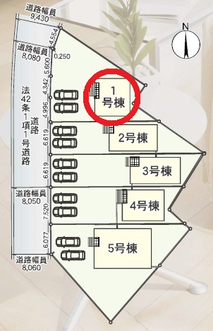 西尾市一色町野田第3　新築分譲住宅　全5棟　1号棟の地図