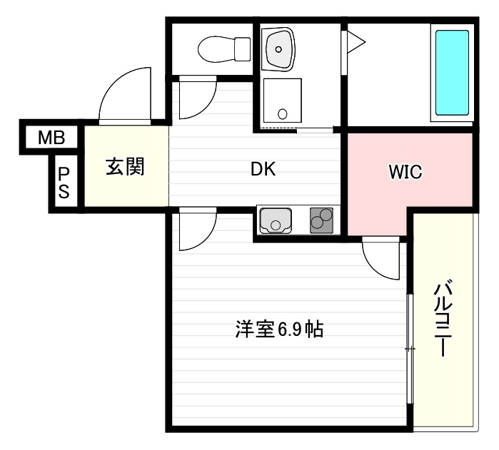 フジパレス我孫子前Ⅵ番館の間取り