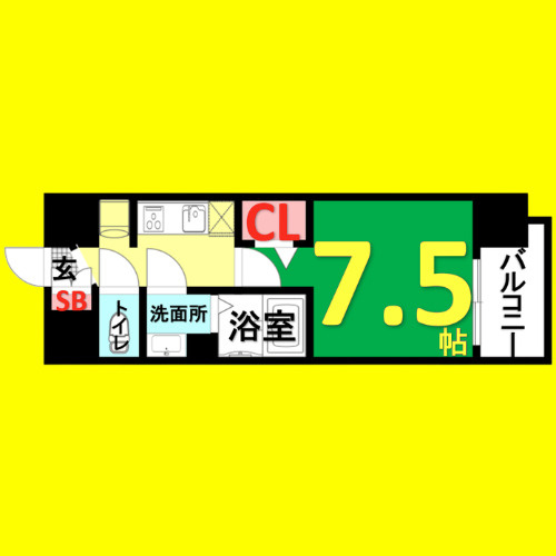 プレサンス大須観音　名古屋市賃貸　仲介手数料無料の間取り