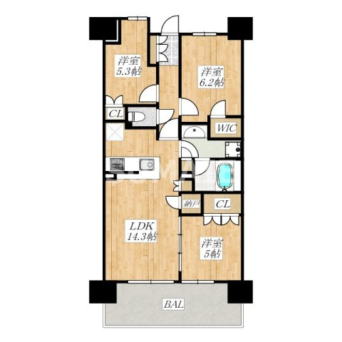 ザ・パークハウスオイコス赤羽志茂フォーススクエアの間取り|南東向きのお部屋です☆