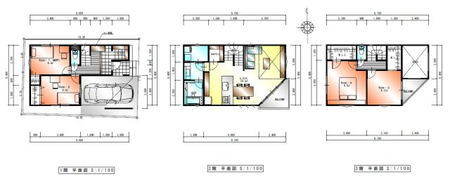江東区東砂８丁目　建築条件付き売地の参考プラン|参考建物プラン間取り　130.27㎡　4LDK+カースペース　参考建物価格2480万円
