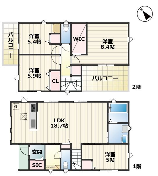MIRASUMO昭和区伊勝町111②｜名古屋市の戸建ならホームアップの間取り