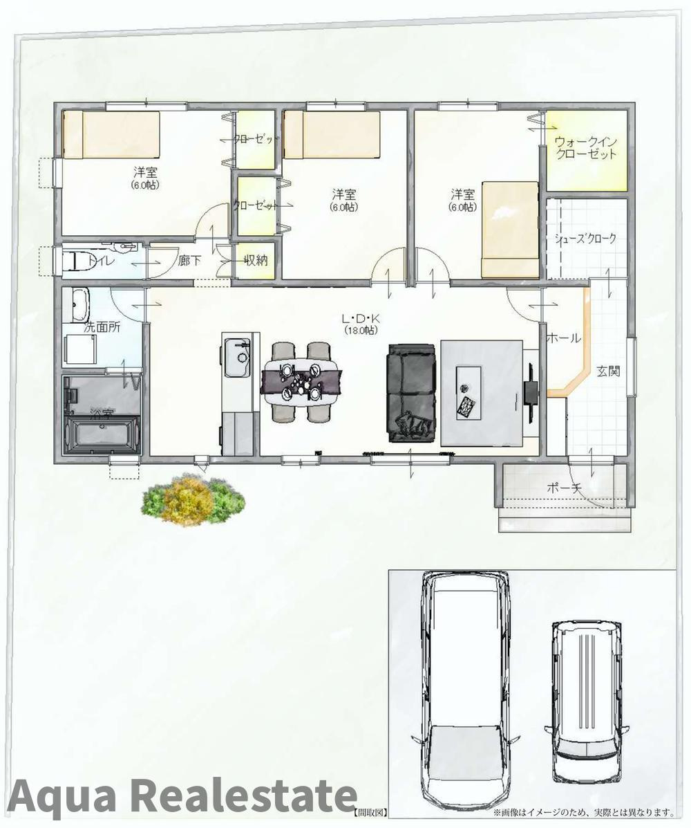 高松市下田井町の新築一戸建の区画図