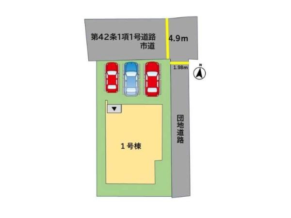 ふじが丘東3丁目2期1号棟の区画図|※図面と現況が異なる場合は現況を優先させていただきます。
