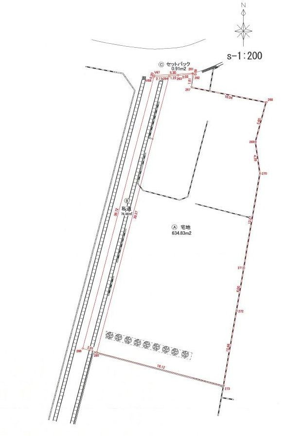 久留米市宮ノ陣５丁目　売り土地の区画図