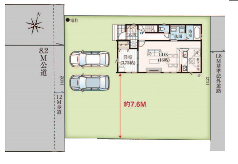 上尾市中新井　2期　新築一戸建て　グラファーレ　01の区画図|１号棟