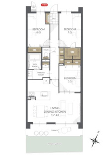 【間取り】サングレイス京王堀之内コートＣ 