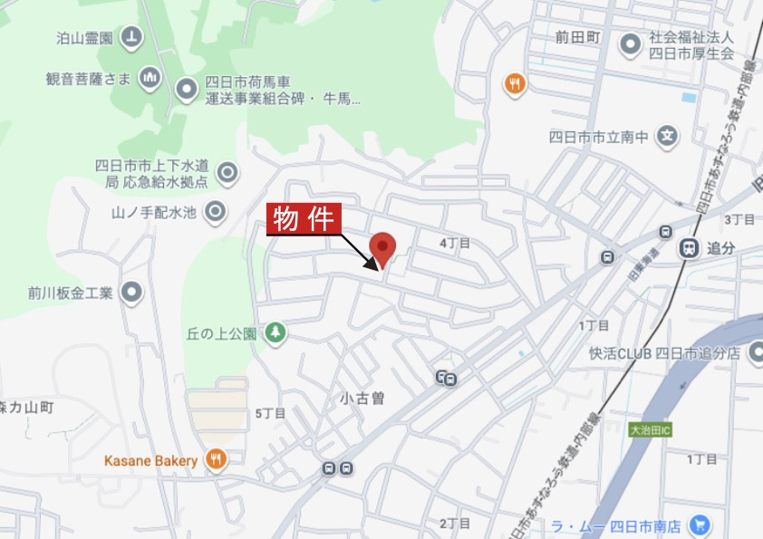 四日市市小古曽4丁目の地図|広域Map