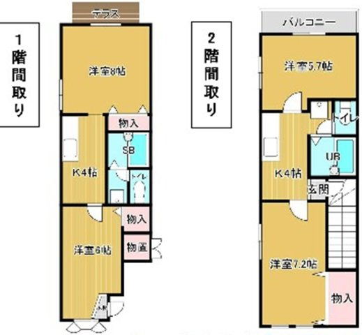 アニバーサリーエムズの間取り|２Ｋタイプです