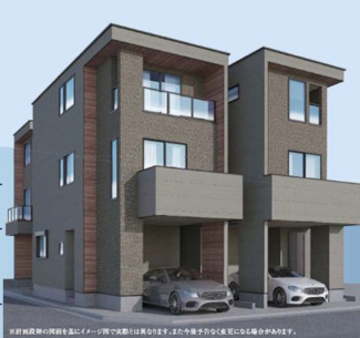 【外観パース】 | 戸田市喜沢　全6棟　3号棟 | 外観パース
南道路側
