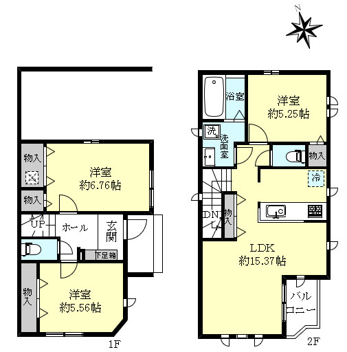 神戸市垂水区乙木新築戸建の間取り